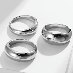 Fashion <b>Rings</b> Titanium Steel Water Drop Shape Unisex <b>Plain</b> <b>Ring</b> Gift Jewelry - Product Image 1