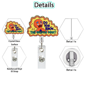 A-038 gros acrylique rétractable <span class=keywords><strong>porte</strong></span>-<span class=keywords><strong>Badge</strong></span> travail médical <span class=keywords><strong>porte</strong></span>-<span class=keywords><strong>Badge</strong></span> paillettes amusant infirmière <span class=keywords><strong>Badge</strong></span> bobine cadeaux pour les infirmières - Product Image 2