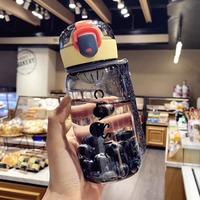 Botol air minum kebugaran Gym, botol air minum plastik bening untuk olahraga, botol air siswa, 400ml 500ml 550ml