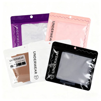 Gravure impression plastique fermeture éclair sacs un côté clair fermeture éclair vêtements emballage sac pour sous-vêtements Boxer chaussette fourrure
