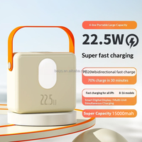 Batterie externe haute capacité 150000 mAh, charge rapide 22,5 W, 3 ports de sortie USB, double lampe d'éclairage, super chargeur