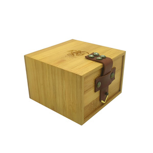 Bamboo <b>Watch</b> Box 11x11x7.5cm Square Durable Storage <b>Case</b> for Home Use - Product Image 2