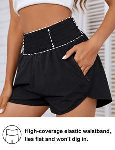 Logo personnalisé Nouvel ourlet fendu <span class=keywords><strong>Short</strong></span> d'entraînement 2 en 1 pour <span class=keywords><strong>femme</strong></span> à taille super haute <span class=keywords><strong>Short</strong></span> de sport de course et de gymnastique pour <span class=keywords><strong>femme</strong></span> - Product Image 2