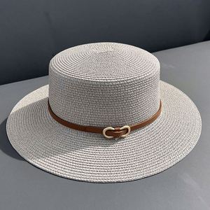 <b>Flat</b> Top Bowler <b>Hat</b> Wholesale Beach Straw Boater <b>Hat</b> for Women Summer Straw - Product Image 5