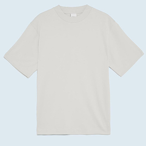 เสื้อยืดคอกลมผู้ชายผ้าฝ้าย 100% แฟชั่นทรงหลวมไหล่ตก เสื้อยืดโอเวอร์ไซส์เนื้อหนาสีพื้น ขายส่ง - Product Image 4
