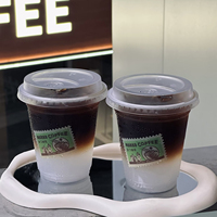 Gobelets en plastique PET transparents personnalisables avec couvercle, pour Matcha Latte et café glacé, 8/12/16/22/24oz, 90mm, écologiques, prix usine