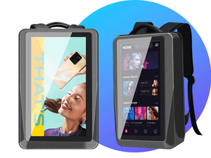 Zaino pubblicitario mobile digitale da 21,5 pollici con display touch LCD personalizzabile Android per marketing ambulante - Product Image 3