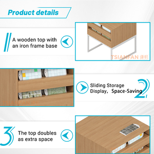 Table <span class=keywords><strong>d</strong></span>'<span class=keywords><strong>exposition</strong></span> de carreaux à cadre métallique en vente <span class=keywords><strong>d</strong></span>'usine, avec rangement coulissant, support de stockage pour pierres, présentoir multifonctionnel pour mosaïque - Product Image 3