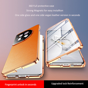 Custodia Protettiva 360° Magnetica in Metallo con Vetro Temperato e Pelle Flip per Oneplus 15 13 15R 13R 12 <span class=keywords><strong>11</strong></span> Ace 6 5 <span class=keywords><strong>Pro</strong></span> con Protezione Lente - Product Image 4