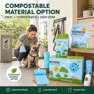 ODM Custom PBAT PLA <b>Compostable</b> Dog Waste <b>Bags</b> Strong Seam Extra Thick for Eco Pet Brands Custom Packaging - Product Image 2