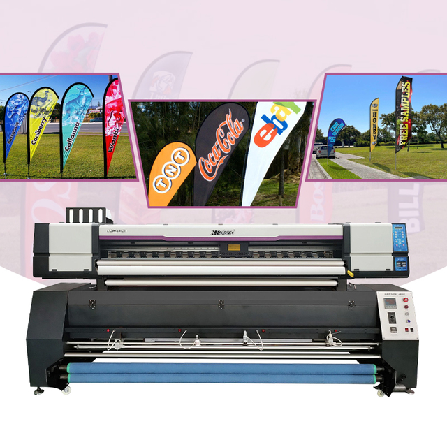 Flag Mesh Cloth Satin Printing Machine 1800mm Large Format Sublimation Ink Printer with Two I3200 Industrial Printhead