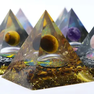 Stres azaltmak için doğal şifa kristal piramitleri çakra Reiki şifa meditasyon şanslı ve başarı ev süsleri çekiyor