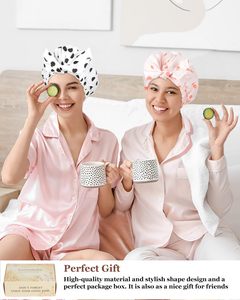 Bonnet de <span class=keywords><strong>douche</strong></span> en soie de luxe personnalisé - Réutilisable, imperméable, design élégant, antidérapant, nœud ajustable, séchage rapide, unisexe, adulte - Product Image 5