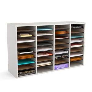 Organisateur de documents, boîte aux lettres de bureau et de classe à <span class=keywords><strong>36</strong></span> compartiments avec étagères réglables, trieur de papier et de courrier en bois - Product Image 1