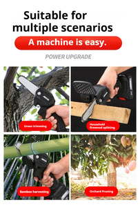 Mini Motosierra Eléctrica Inalámbrica de 24V con Motor sin Escobillas de Grado DIY, Batería de Litio de 550W y 2.4Ah, Hoja de 100MM para Jardinería y Corte de Madera - Product Image 5