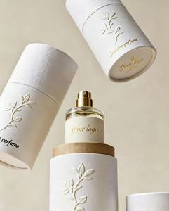 Emballage de luxe haut de gamme en tube de papier avec gaufrage à chaud doré, boîte ronde personnalisée avec logo pour parfum, cosmétiques et cadeaux - Product Image 4