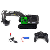 Vente chaude Huina 1558 2.4GHZ 1/18 métal lumière LED télécommandé RC pelle camions chenilles véhicule d'ingénierie