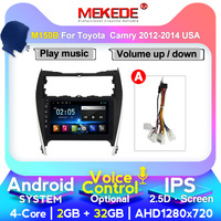 MEKEDE DVD Mobil Toyota Camry 2G RAM + 32G ROM, Kontrol Suara Android 9 4Core, Audio DVD Radio Player untuk Toyota Camry 2012 2013 2014-2017 WIFI GPS BT