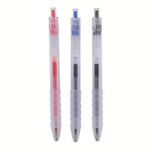 18 Retractable 0.5mm Gel <b>Pens</b> Blue Black Red Ink Quick Dry Fine Point Smooth Writing Plastic Promotional Use <b>Pen</b> - Product Image 1
