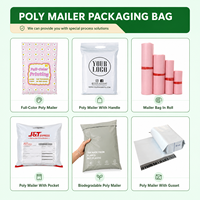 Sacs d'expédition en polyéthylène personnalisés avec nœud rose pour les entreprises de cadeaux, emballages promotionnels de vacances, sacs d'expédition imperméables en gros