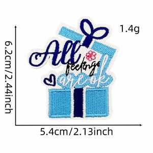 Parche termoadhesivo de moda con bordado de dibujos animados a color y palabras inspiradoras para ropa y bolsos - Product Image 6