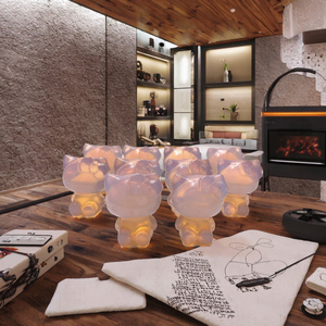 Bán buôn tinh thể tự nhiên khắc màu hồng OPAL Hello Kitty thiết kế để chữa bệnh hàng thủ công dân gian và các mảnh trang trí pha lê khác - Product Image 5