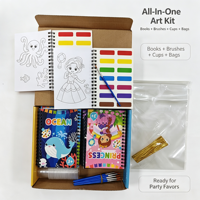 Individuelles Aquarell-Malbuch für Kinder Spiralgebunden DIY Zeichenblock Geschenk mit Pinsel 24 Sets Vollfarbdruck Notizbuch