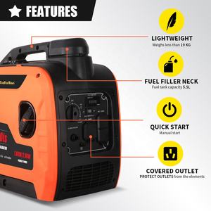 เครื่องกำเนิดไฟฟ้าเบนซินแบบพกพา 50/60Hz 1.8kW 2kW 4 จังหวะ เงียบ ประหยัดพลังงาน เป็นมิตรกับสิ่งแวดล้อม สำหรับใช้ในบ้าน - Product Image 4