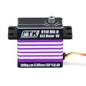 Servomoteur numérique PTK 9110 MG D Brushless 100KG 16.8V à couple élevé et engrenages métalliques pour la mise à niveau et le remplacement des avions à réaction à <span class=keywords><strong>turbine</strong></span> - Product Image 1