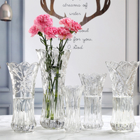 Nordique de haute qualité Transparent Fleurs Eau Arrangement De Bureau Creative Maison Ornements Décoratifs Vase En Verre De Cristal