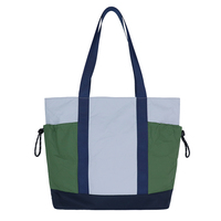Bolsa de Mano con Cierre de Cremallera Minimalista y Ecológica de la Serie Color-blocking de Tyvek de Nuevo Diseño, Adecuada para Viajes, Salidas Diarias y Playa