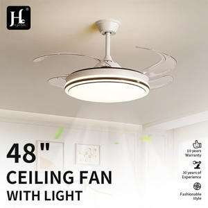 42 Inch Retractable Invisible Modern Remote Control DC Motor 6-Speed <b>Fan</b> <b>Ceiling</b> <b>Light</b> <b>with</b> <b>LED</b> <b>Light</b> - Product Image 3