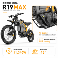 Vélo de montagne électrique Coswheel R19MAX 72V >80km/h Autonomie de 100 km Cadre en alliage 450 Nm Pneu Chaoyang 19 pouces Frein hydraulique Fastace