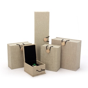 Traditional Style Linen Jewelry Boxes with Custom Logo - Product Image 2