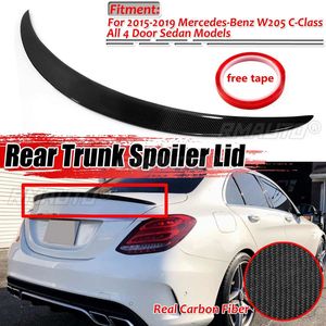 Aileron de coffre arrière en fibre de carbone véritable W205 pour Mercedes Benz W205 C300 C400 4MATIC 2015-2017 - Product Image 1
