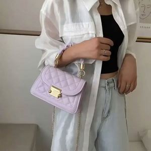 I-0221 Hot Sale Black <b>Crossbody</b> Chain Diamond Lattice Pu Leather Luxury Fashion Designer Handbag Sling Bag Single <b>Strap</b> - Product Image 5