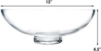Bol décoratif en verre (H:4,5" D:12") |   Bol de présentation pour buffet de bonbons aux fruits | Terrarium, centre de table de cuisine