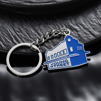 Porte-clés en métal à prix d'usine, simple face, plaqué argent, vente en gros, porte-clés de club en alliage de zinc émaillé