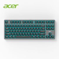 acer OKR235 87Key Triple Mode Mechanical Keyboard Hot Swappable Cyan Backlit Mahjong Sound 2500mAh Battery ABS Keycaps Gaming PC