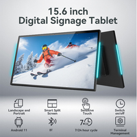 Tablette Android 15,6 pouces avec écran tactile capacitif RK3566 Quad Core 4G GSM 3G Wi-Fi POE NFC RJ45 Ethernet et éclairage LED pour signalisation éducative