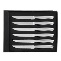 Couteau de cuisine électrique professionnel en acier inoxydable pour couper les steaks, 5 pouces, écologique avec manche en acier en forme d'abeille
