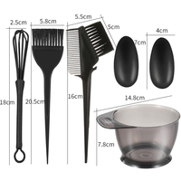 Kit de coloration capillaire rose 6 pièces, kit de coloration capillaire professionnel pour salon, ensemble d'outils pour la coloration des cheveux en salon de coiffure
