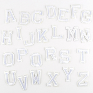 Stock en vrac 5cm 2 pouces taille couleur unie fer sur broderie lettre patchs pour maillots à capuche - Product Image 3