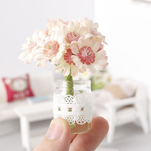 Miniature alimentaire miniature, plante en pot de chrysanthème, mini modèle en pot de verre, échelle 1:12, pour maison de poupée Ob11, DIY - Product Image 1