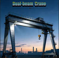 Grue à portique modèle MG, capacité nominale 75T, moteur électrique contrôlé par PLC, hauteur de levage 22M, portée 42M, utilisation extérieure