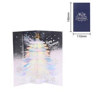 Cartes de Noël Artisanales 3D avec Arbre de Noël Pop-up, Cartes de Vœux de Noël et de Nouvel An avec Enveloppe et Autocollant - Product Image 3