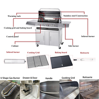 Fourneau commercial en acier inoxydable à 6 brûleurs, cuisinière à 5 tables, 3 brûleurs à gaz pour usage domestique et vente en gros
