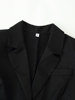 Robe longue chic et décontractée pour femme, nouvelle collection 2026, style rétro, col à revers, coupe sirène, manches courtes.