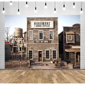 Corfoto อุปกรณ์ตกแต่งผนังฉากหลังเมืองตะวันตก17x10ft ผ้าฮาร์ดแวร์แบบชนบทจัดหาเหมืองภาพถ่ายพื้นหลังคาวบอยธีมปาร์ตี้ป่า - Product Image 5