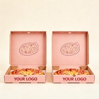 Cajas de Pizza Personalizadas al por Mayor, Embalaje Reciclable y Biodegradable, Caja de Pizza con Tinta de Soya, Caja de Pizza de Alta Calidad